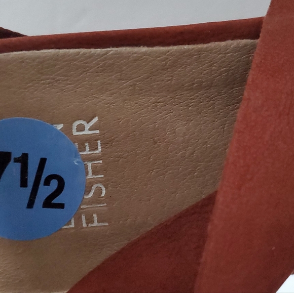 Eileen Fisher Rusty Brown Nubuck Strappy Zip Up Platform Sandals Size 7.5M - Picture 4 of 8